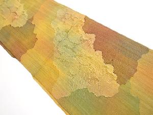 リサイクル　道長取りに唐草模様織り出し紬名古屋帯